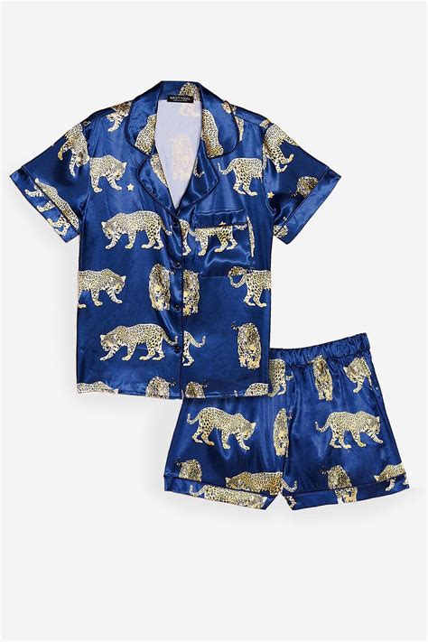 Cheetahs Always Prosper Satin Shorts Pajama Set Nasty Gal