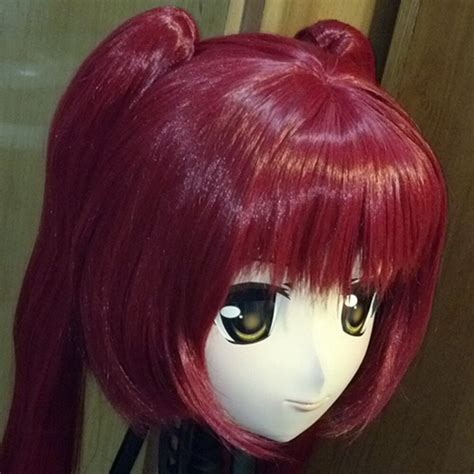 C2 015 Full Head Female Letax Face Kig Mask Cosplay With Wig Kigurum Crossdresser Doll Anime