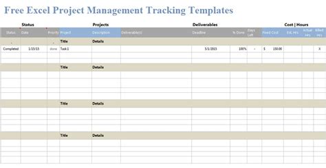 Free Excel Project Management Templates Project Management Excel