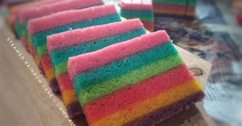 Resep Rainbow Cake Kukus Lembut Oleh Ummu Alula Cookpad