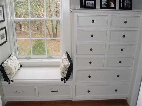 Built In Dresser With Window Seat Bedroom Built Ins Build A Closet