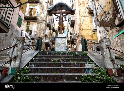 Naples Italy Quartieri Spagnoli In The Historical Center Of Naples