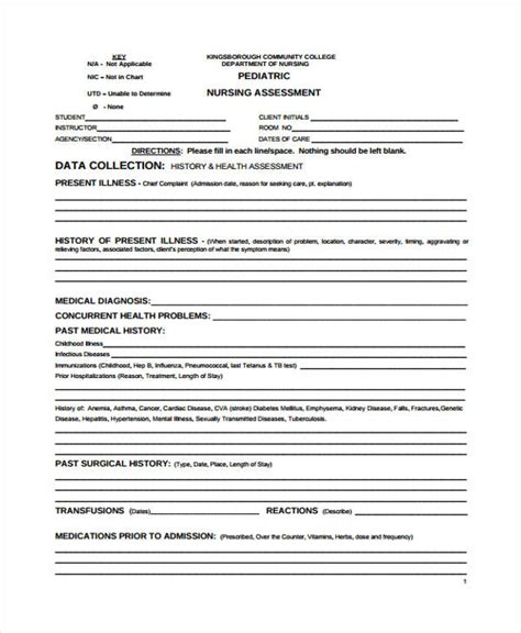 Free 22 Nursing Assessment Forms In Pdf Ms Word