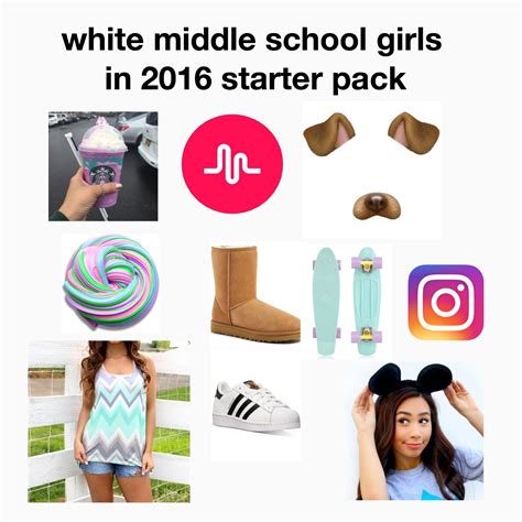 White Middle School Girls In 2015 2016 Starter Pack Rstarterpacks