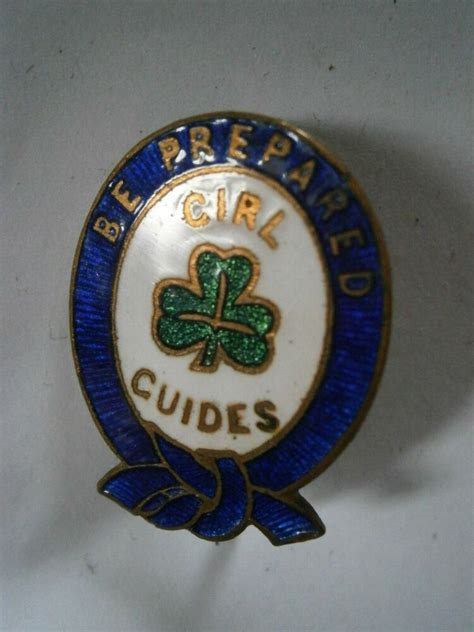 Vintage Girl Guides Badge Be Prepared Blue Enamel Badge Brooch Collins