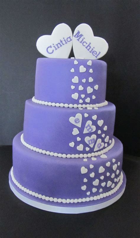 Lilac Wedding Cake With Chocolate Ganache Filling