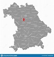 Nuremberg City Red Highlighted in Map of Bavaria Germany Stock ...