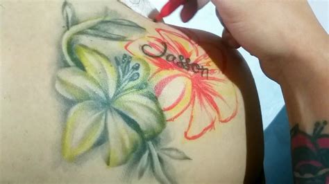 However there are always some exceptions to the rules; TATTOO COVER UP FLORES REALISMO - YouTube
