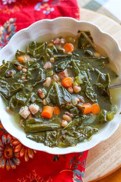 Collard Green Soup With Smoked Ham And Black Eyed Peas Instant Pot
