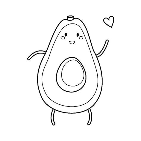 Avocado Coloring Page Coloring Pages