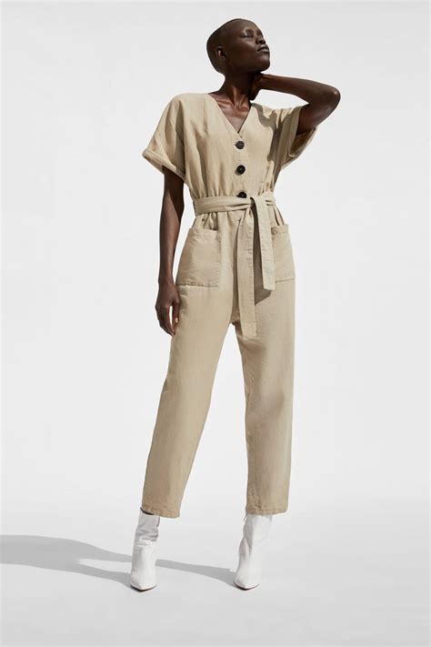 Zara Woman Jumpsuit With Buttons Zara Overall Overall Overall Damen