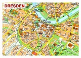 Gran mapa detallado de la parte central de la ciudad de Dresde | Dresde ...