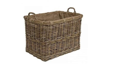 Wovenhill Home Storage Kubu Rattan Rectangle Medium Log Basket With