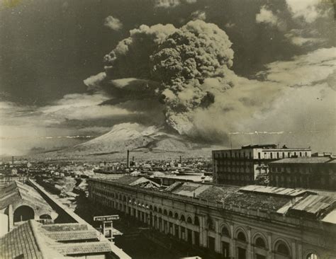 Mount Vesuvius Erupting In Naples Italy In 1944 The Digital