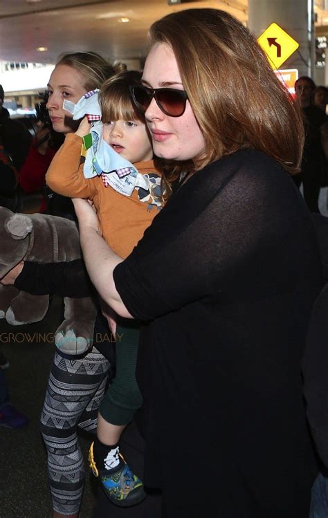 Adele Touches Down At Lax With Son Angelo Growing Your Baby Adele