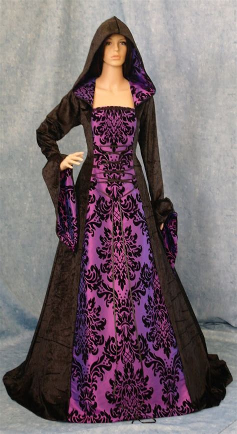 Gothic Dress Medieval Renaissance Hooded Scottish Widow Hood Pagan