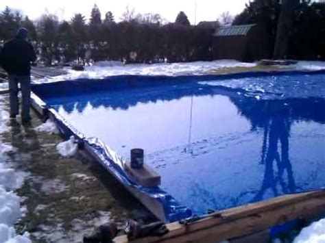 …figure out how long it will take to fill. how to make a Backyard Ice Rink Part 1 - YouTube