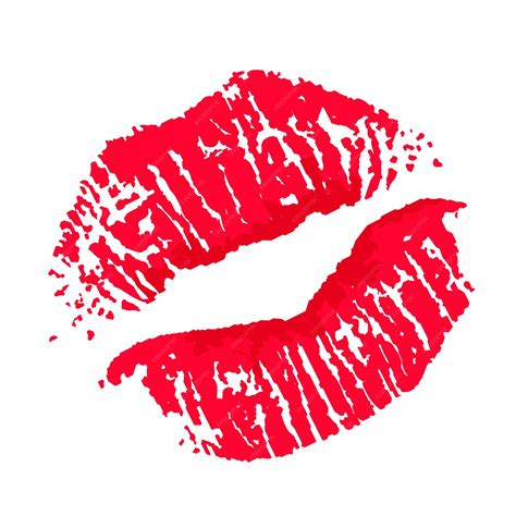 Premium Vector Imprint Of Female Lips In Red Lipstick Vector Illustration