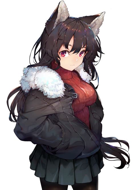 Wolf Cute Anime Girl Winter