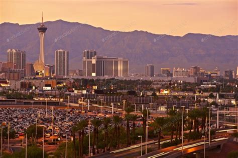 Las Vegas Sunset Skyline Photo By Duallogic On Envato Elements Las