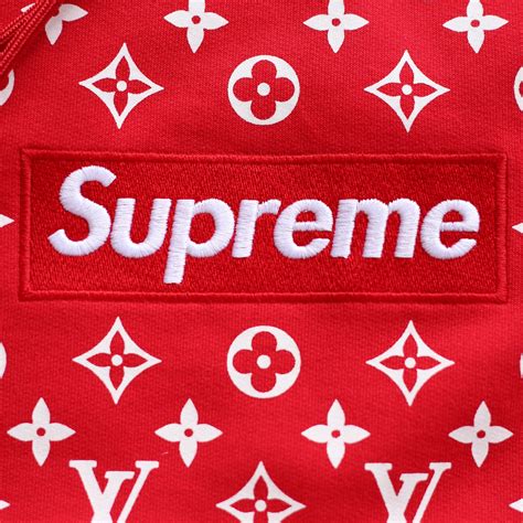 Louis Vuitton Supreme Logo Box Hoodie Monogram Red Tc