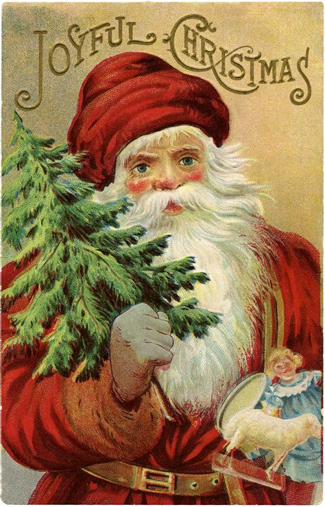 Vintage Christmas Santa Image Wonderful The Graphics Fairy