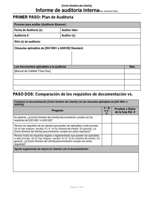 Informe De Auditoría Interna Auditoría Contabilidad Y Auditoria