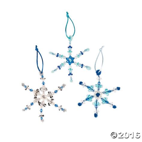Beaded Snowflake Christmas Ornament Craft Kit Beaded Snowflakes