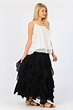 Lace Ruffle Skirt - Black