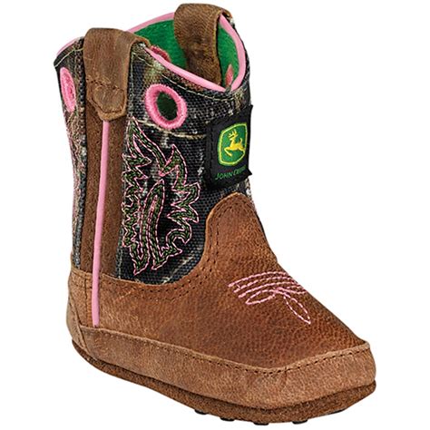 John Deere Crib Series Johnny Poppers Infant Girls Camouflage Boots