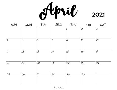 Blank April 2021 Calendar Printable Latest Calendar Printable Templates