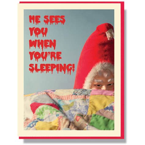 Creepy Santa Christmas Cards Boxed Set Of 6 By Smitten Kitten At