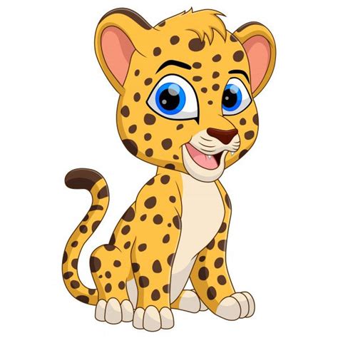 Premium Vector Cute A Leopard Cartoon Sitting And Smiling Jaguar