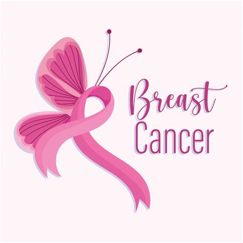 Breast Cancer Awareness Month Pink Ribbon And Butterfly Vector Art At Vecteezy