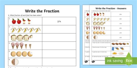 Write The Fraction Worksheet Worksheet Teacher Made