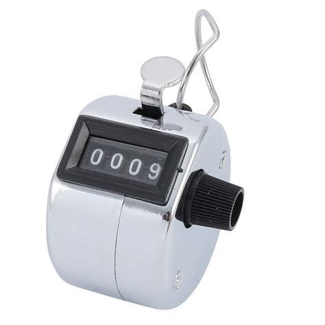 Hand Tally Counter 4 Digit Number Handheld Metal Mechanical Counter Lap