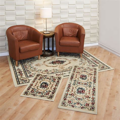 Lorraine Collection 3 Pc Area Rug Set Size 5x7 Rug 22x59 Runner 22