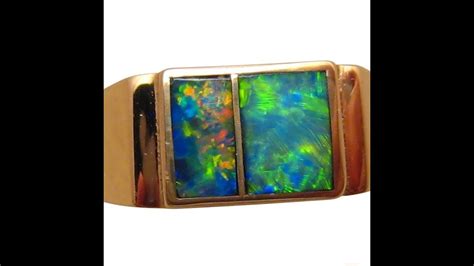 Mens Opal Ring In 14k Gold Flashopal Youtube