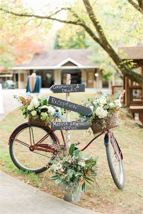 A Rustic Elegant Navy And White Wedding Bicycle Wedding Bicycle