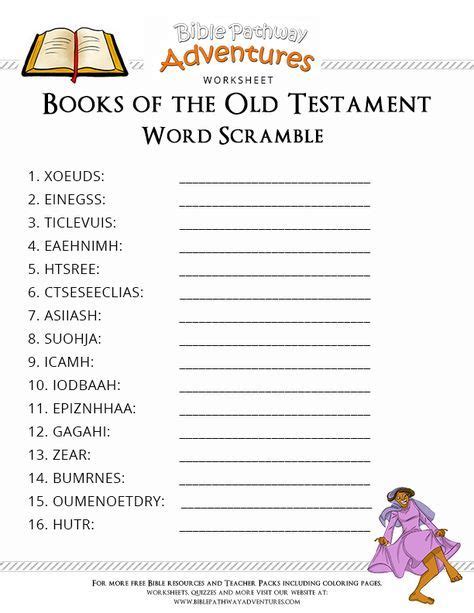 Lots of free bible printables and bible activities for homeschool or sunday school. Old Testament Word Scramble | Bible lessons for kids ...