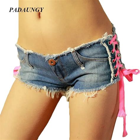 Padaungy Bandage Short Jeans Straight Sexy Shorts Low Waist Hotpants Women Night Clubwear Mini