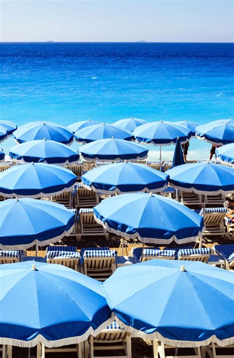Beach Umbrellas The Blue Umbrellad Beach Of Nice