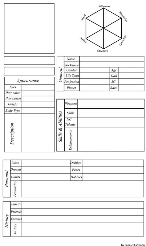 Character Profile Sheets For Character Development Fc08