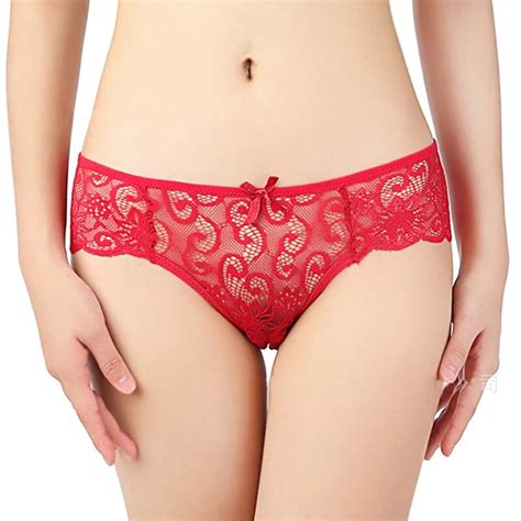 Women S Sexy Full Lace Panties Solid Color Fashion High Quality Transparent Floral Bow Soft