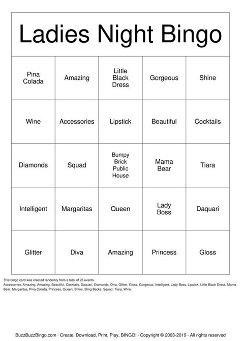 Best Ladies Night Out Bingo Icebreaker Free Printable To Most Likely To Girls Night Game Girls