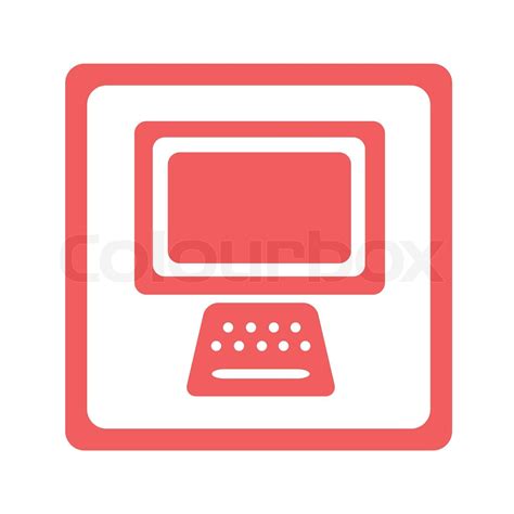 Red Computer Icon Illustration Stock Vector Colourbox
