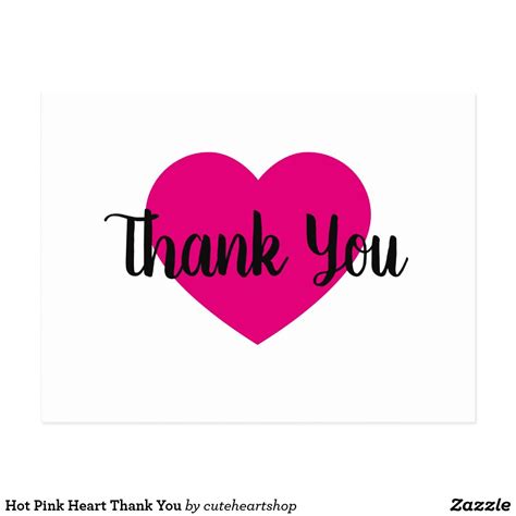 Hot Pink Thank You Cards And Templates Zazzle Thank You Card Template