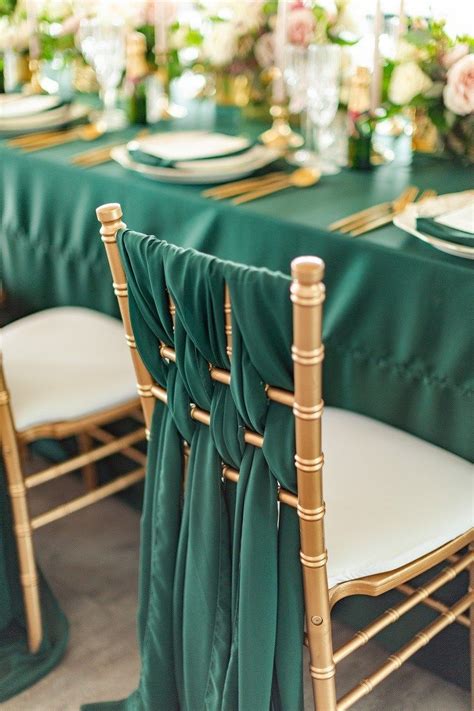 Chair Cover Linen Decor Emerald Wedding Ideas Emerald And Gold