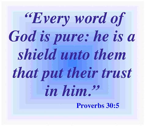 Every Word Of God Is Pure He Is A Shield Unto Them That Put Their
