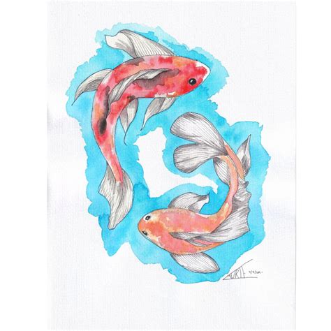 Koi Fish Print By Laurie Draws Humanity Hanoi